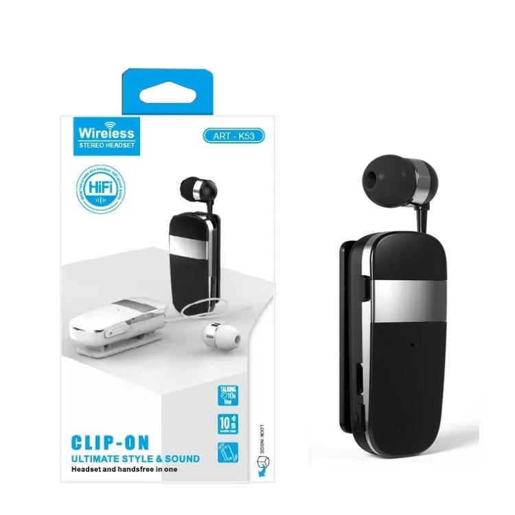 K53 Stereo Wireless Bluetooth Headset Calls Remind Vibration Wear-Clip Driver Auriculares Earphone For Phone(Yellow) - Bluetooth Earphone by PMC TechLife | Online Shopping South Africa | PMC TechLife