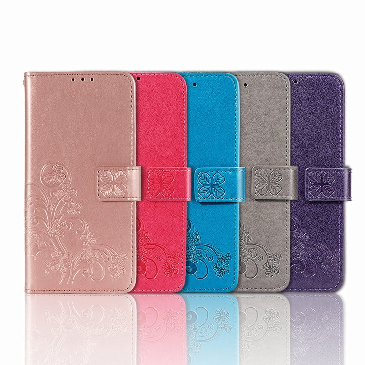For Ulefone Note 11 Plus Four-leaf Clasp Embossed Buckle Mobile Phone Protection Leather Case with Lanyard & Card Slot & Wallet & Bracket Function(Purple) - free shipping - PMC TechLife - Order now!