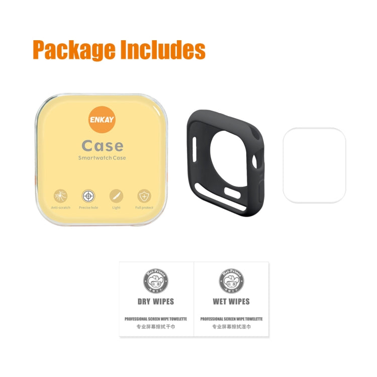 ENKAY Hat-Prince Protective TPU Watch Case + Full Coverage PET Screen Protector Film For Apple Watch Series 8 / 7 45mm(Light Blue) - Watch Cases by ENKAY | Online Shopping South Africa | PMC TechLife | Buy Now Pay Later Mobicred