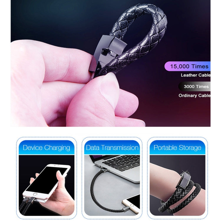 XJ-73 20cm USB to 8 Pin Bracelet Charging Data Cable(Black) - Multifunction Cable by PMC TechLife | Online Shopping South Africa | PMC TechLife