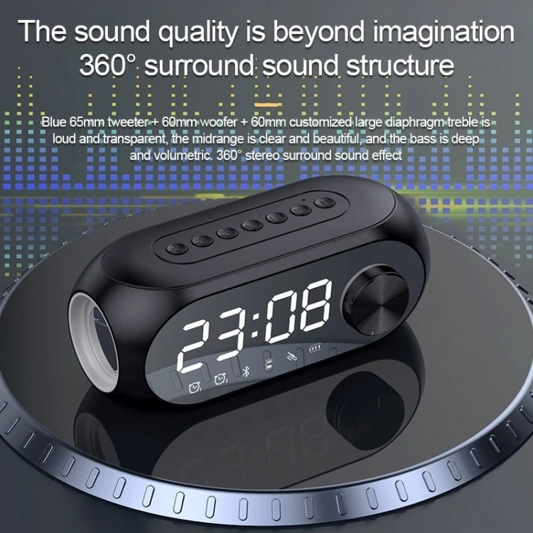 AEC S8 Alarm Clock Bluetooth Speakers with LED Light Support TF / FM(Black) - free shipping - PMC TechLife - Order now!
