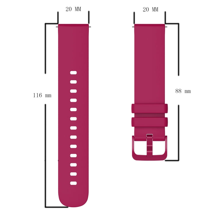 Compatible with Garmin VivoMove Style 20mm Solid Color Soft Silicone Watch Band(Sapphire Green) - Watch Bands by PMC TechLife | Online Shopping South Africa | PMC TechLife | Buy Now Pay Later Mobicred