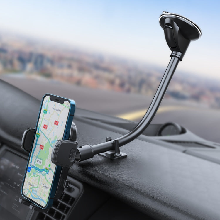 A190+X35 Car Phone Holder Windshield Sucker Mount Bendable Long Arm Stand - Car Holders by PMC TechLife | Online Shopping South Africa | PMC TechLife