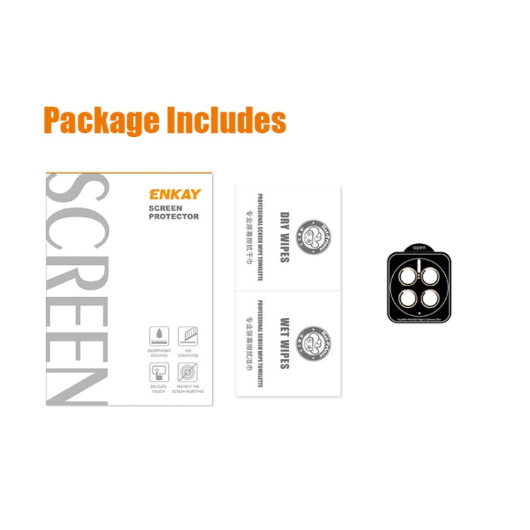 For Huawei Mate 50 Pro ENKAY 9H Rear Camera Aluminium Alloy Tempered Glass Film(Black) - Huawei Tempered Glass by ENKAY | Online Shopping South Africa | PMC TechLife | Buy Now Pay Later Mobicred