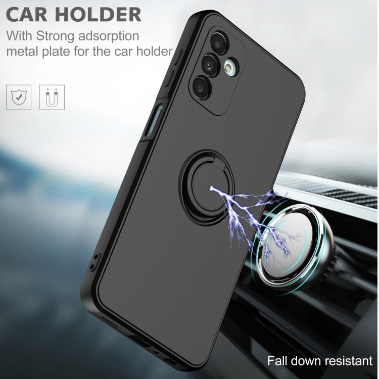 Ring Kickstand Silicone Phone Case For Samsung Galaxy A14 5G(Black) - Galaxy Phone Cases by PMC TechLife | Online Shopping South Africa | PMC TechLife