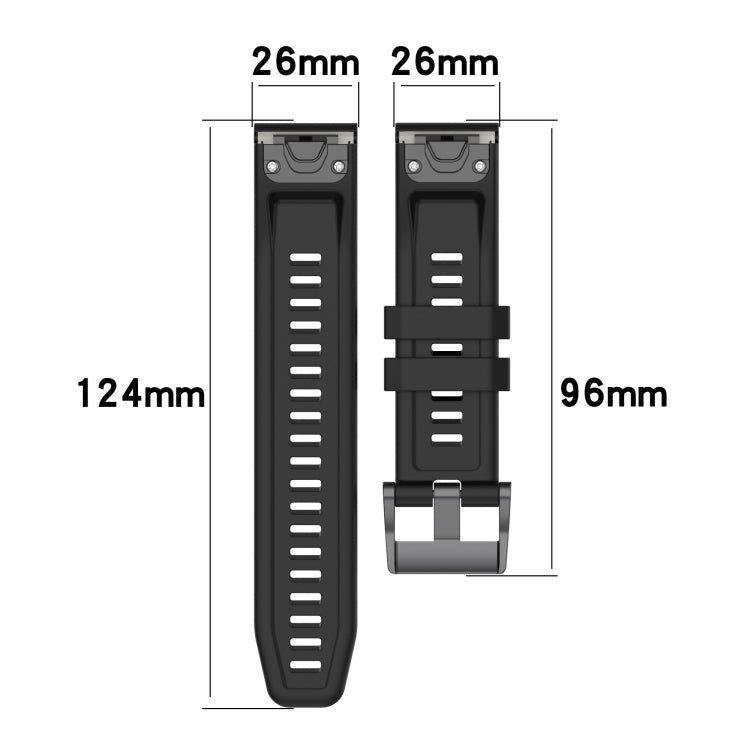 Compatible with Garmin Fenix 6X 26mm Two-Color Sports Silicone Watch Band(Black+Yellow) - free shipping - PMC TechLife - Order now!