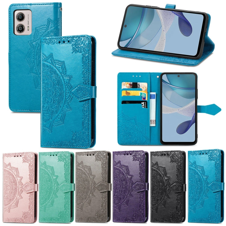 For Motorola Moto G53 5G Mandala Flower Embossed Horizontal Flip Leather Phone Case(Green) - free shipping - PMC TechLife - Order now!