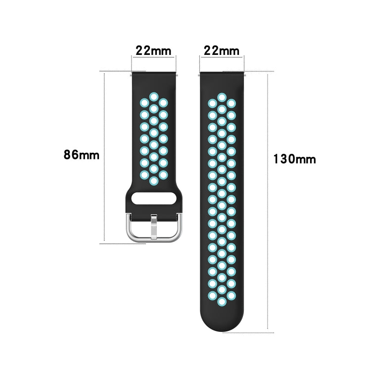 For Xiaomi Haylou RT2 LS10 22mm Perforated Breathable Sports Silicone Watch Band(Olive Green+Black) - Smart Wear by PMC TechLife | Online Shopping South Africa | PMC TechLife