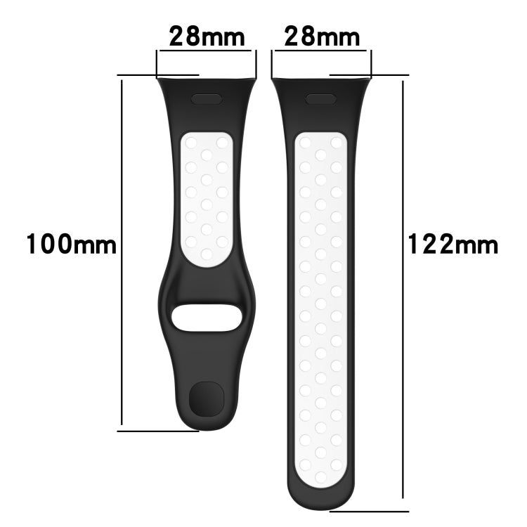 For Redmi Watch 3 Lite Sports Two-Color Silicone Watch Band(Black+White) - Smart Wear by PMC TechLife | Online Shopping South Africa | PMC TechLife