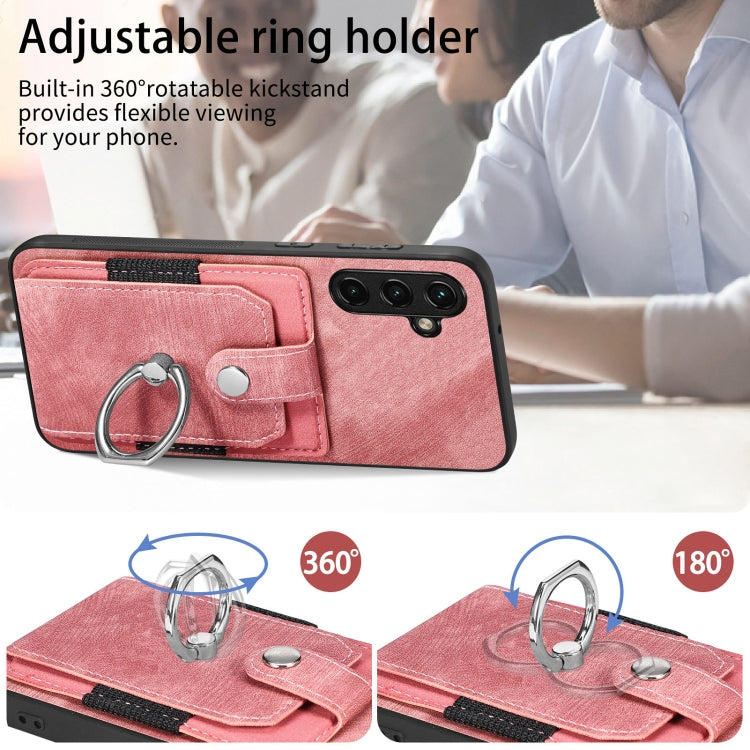 For Samsung Galaxy A14 5G Retro Skin-feel Ring Card Wallet Phone Case(Purple) - free shipping - PMC TechLife - Order now!