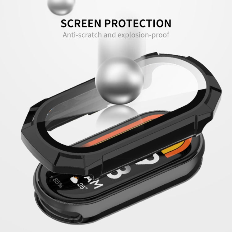 For Xiaomi Mi Band 8 ENKAY Hat-Prince Full Coverage PC Frame + Tempered Glass Film Watch Case(Blue) - free shipping - PMC TechLife - Order now!