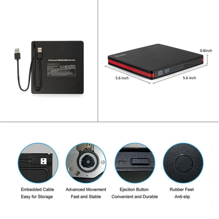 BT669 USB3.0 Laptop CD / DVD Burner Player Optical Drive Case External DVD Drive Enclosure - free shipping - PMC TechLife - Order now!