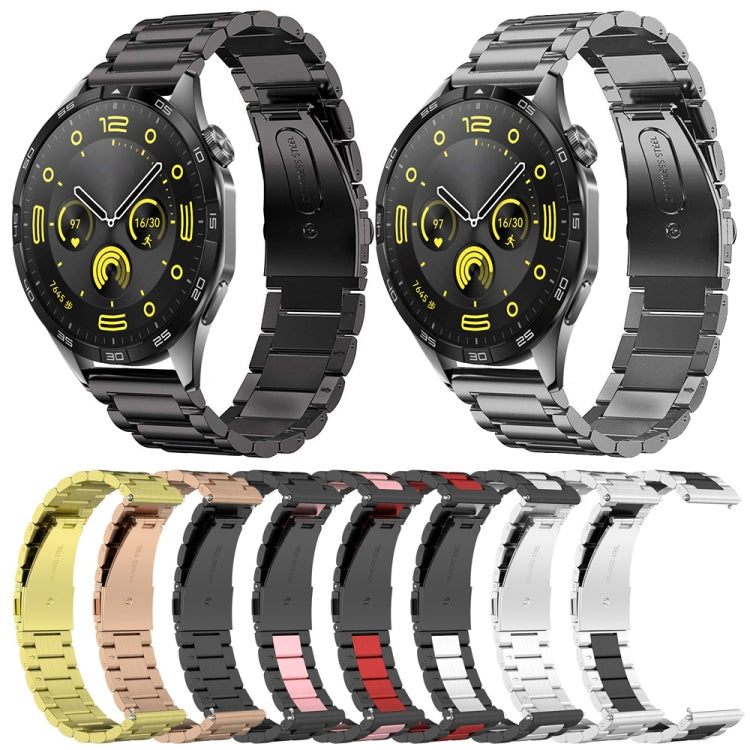 For Huawei Watch GT4 46mm Three Bead Stainless Steel Metal Watch Band(Gray) - free shipping - PMC TechLife - Order now!