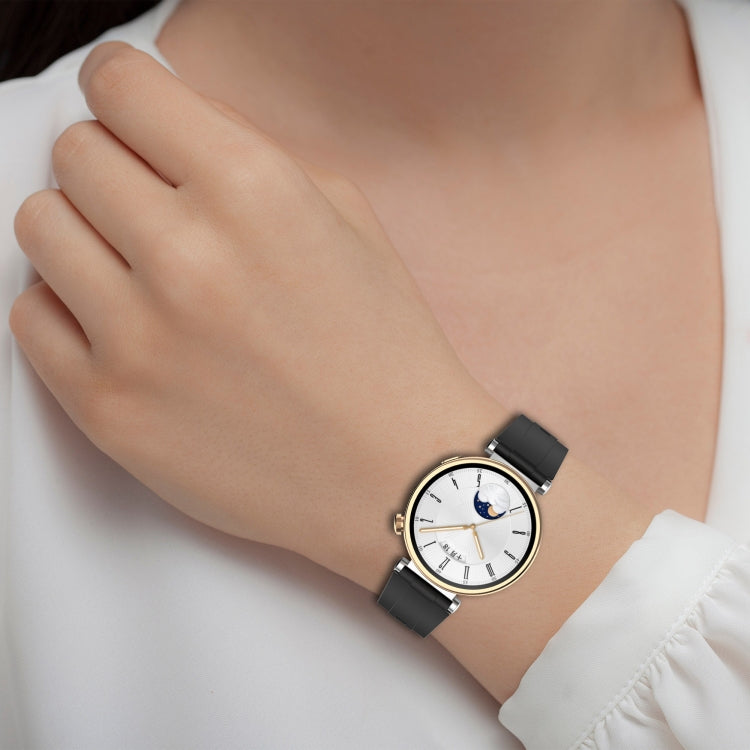 For Huawei Watch GT4 41mm Official Steps Style Silver Buckle Silicone Watch Band(Starlight Color) - Watch Bands by PMC TechLife | Online Shopping South Africa | PMC TechLife