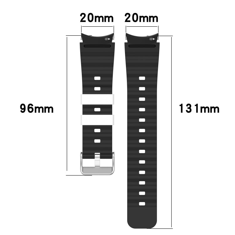 For Samsung Galaxy Watch 5 Pro Two Color Horizontal Silicone Watch Band(White Black) - Watch Bands by PMC TechLife | Online Shopping South Africa | PMC TechLife