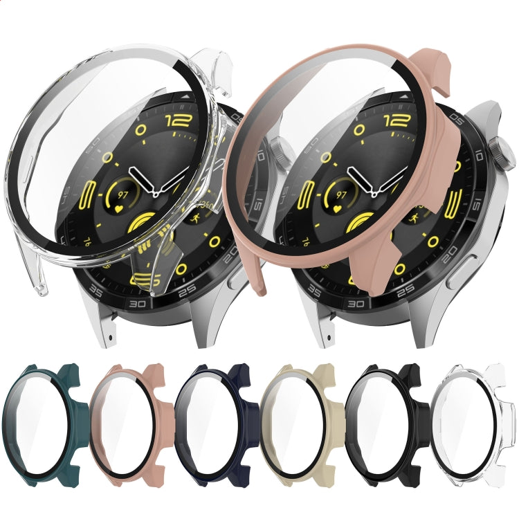For Huawei Watch GT4 46mm PC+Tempered Glass Integrated Smart Watch Case(Pink) - Watch Cases by PMC TechLife | Online Shopping South Africa | PMC TechLife