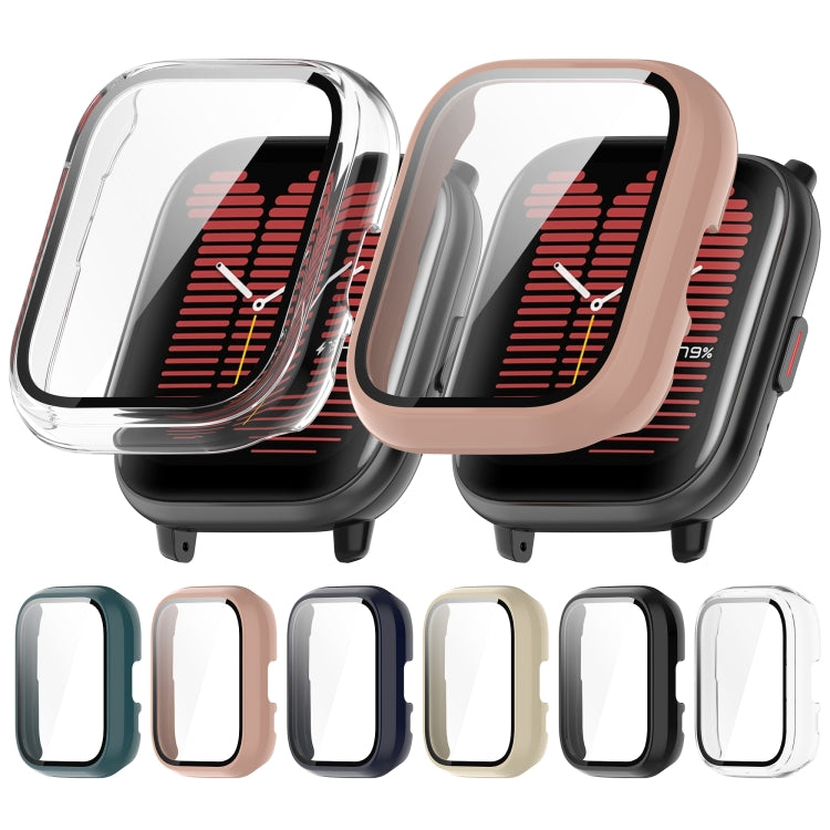 For Amazfit Aactive PC Integrated Tempered Glass Watch Case(Pink) - Watch Cases by PMC TechLife | Online Shopping South Africa | PMC TechLife