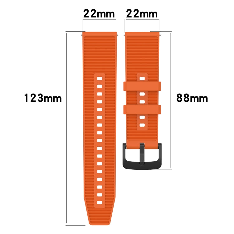 For Garmin Vivoactive 4 22mm Textured Silicone Solid Color Watch Band(Black) - Watch Bands by PMC TechLife | Online Shopping South Africa | PMC TechLife