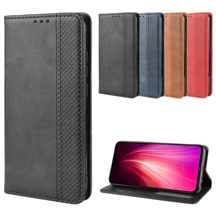 For Xiaomi Redmi Note 8 Magnetic Buckle Retro Crazy Horse Texture Horizontal Flip Leather Case , with Holder & Card Slots & Photo Frame(Black) - Xiaomi Cases by PMC TechLife | Online Shopping South Africa | PMC TechLife
