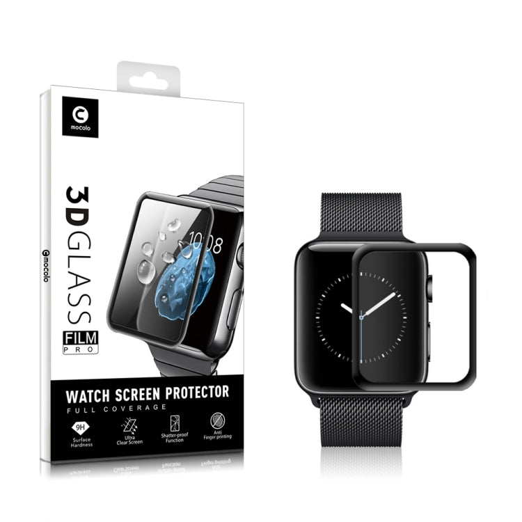 For Apple Watch series 5 / 4 44mm 2pcs mocolo 0.33mm 9H 3D Round Edge Tempered Glass Film - Watch Cases by mocolo | Online Shopping South Africa | PMC TechLife | Buy Now Pay Later Mobicred
