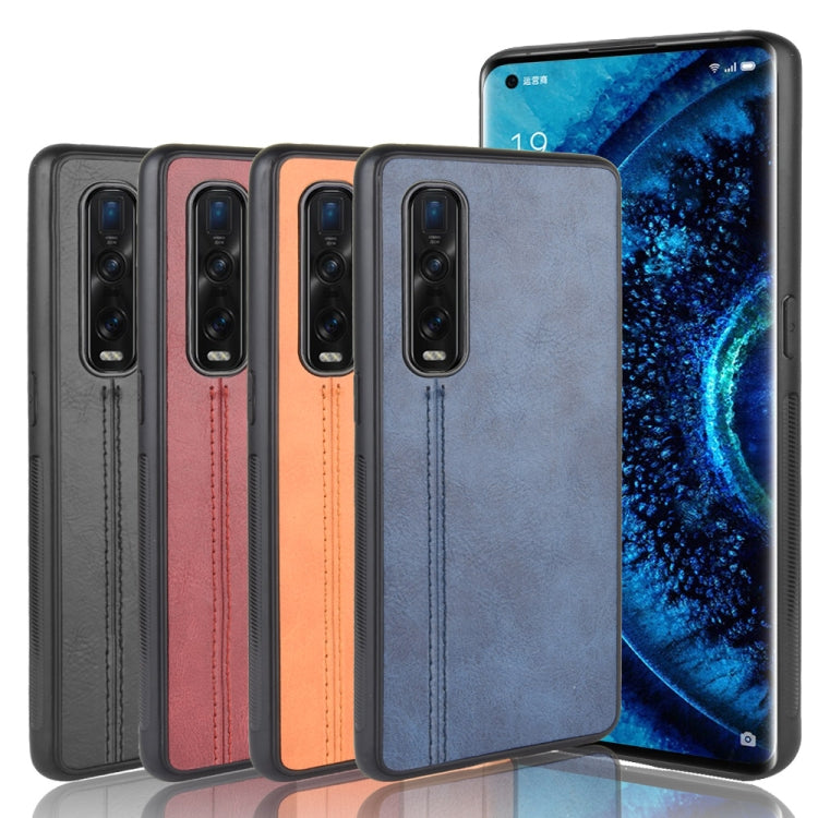 For Oppo Find X2 Pro Regular Version Shockproof Sewing Cow Pattern Skin PC + PU + TPU Case(Blue) - OPPO Cases by PMC TechLife | Online Shopping South Africa | PMC TechLife | Buy Now Pay Later Mobicred