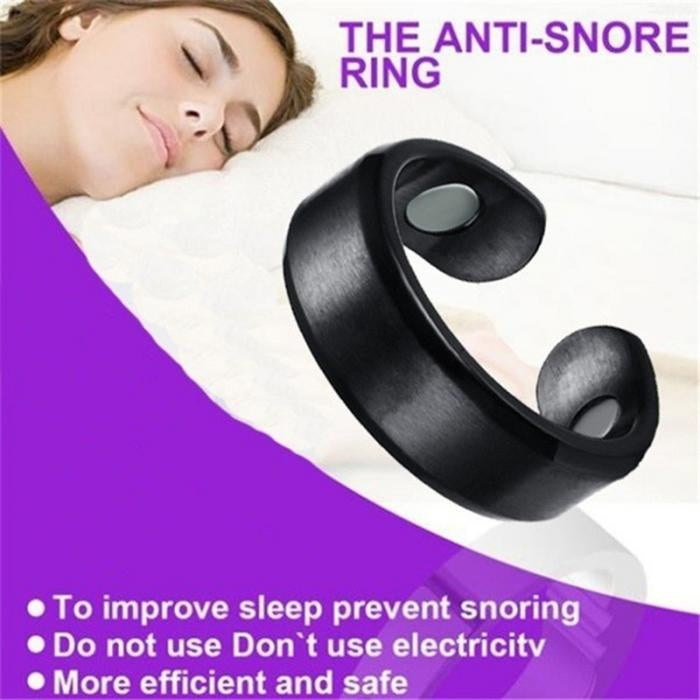Acupressure Anti Snore Ring Treatment Reflexology Anti Snoring Apnea Sleeping Device(Black) - free shipping - PMC TechLife - Order now!