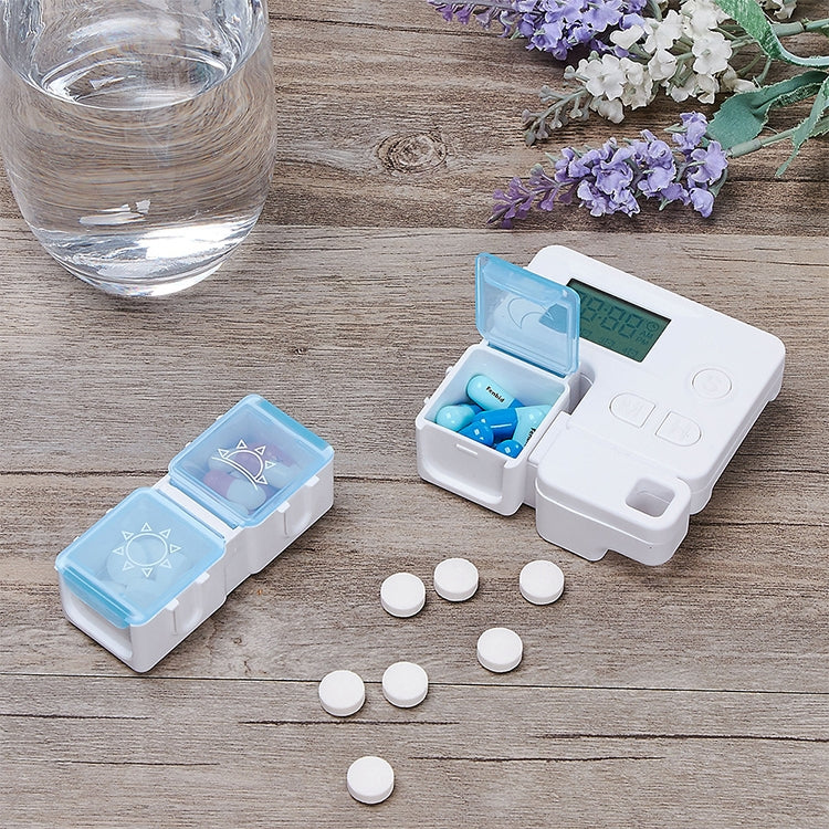 Portable Intelligent Plastic Storage Box Electronic Timing Reminder Medicine Boxes(Sky Blue) - free shipping - PMC TechLife - Order now!