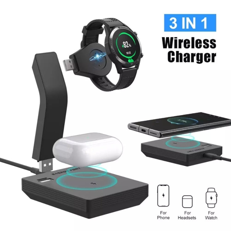 For Samsung Galaxy Watch 4 / 4 Classic / 3 / Active 2 Earphone Phone Wireless Charger - Charger by PMC TechLife | Online Shopping South Africa | PMC TechLife | Buy Now Pay Later Mobicred