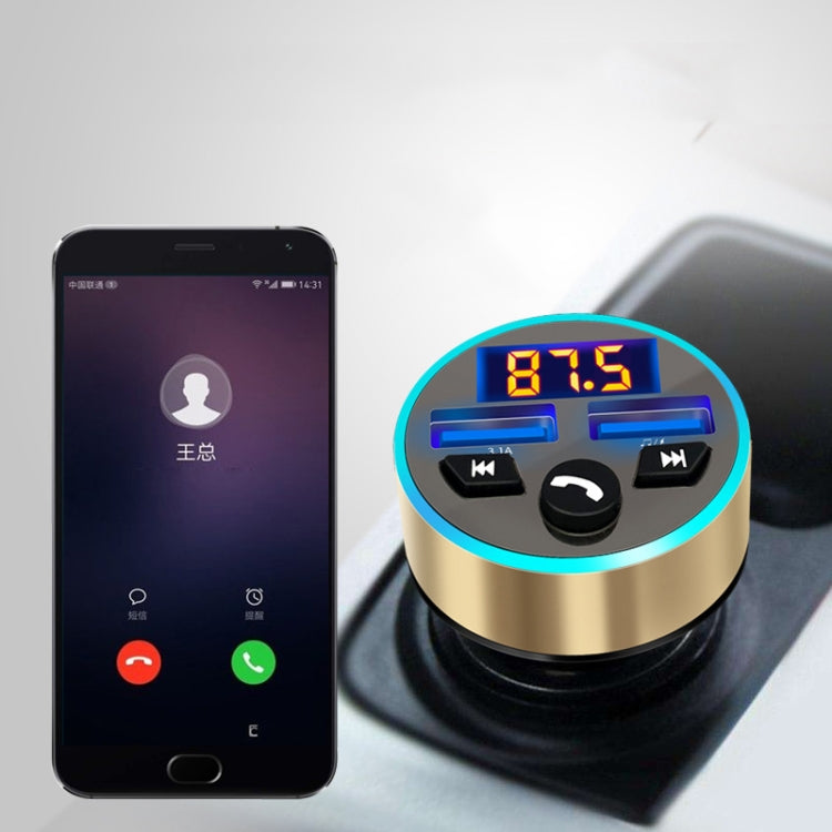 Halo Car MP3 Bluetooth Player Car Charger Car FM Transmitter 3.1A Car Charger(Snow Silver) - Car Charger by PMC TechLife | Online Shopping South Africa | PMC TechLife
