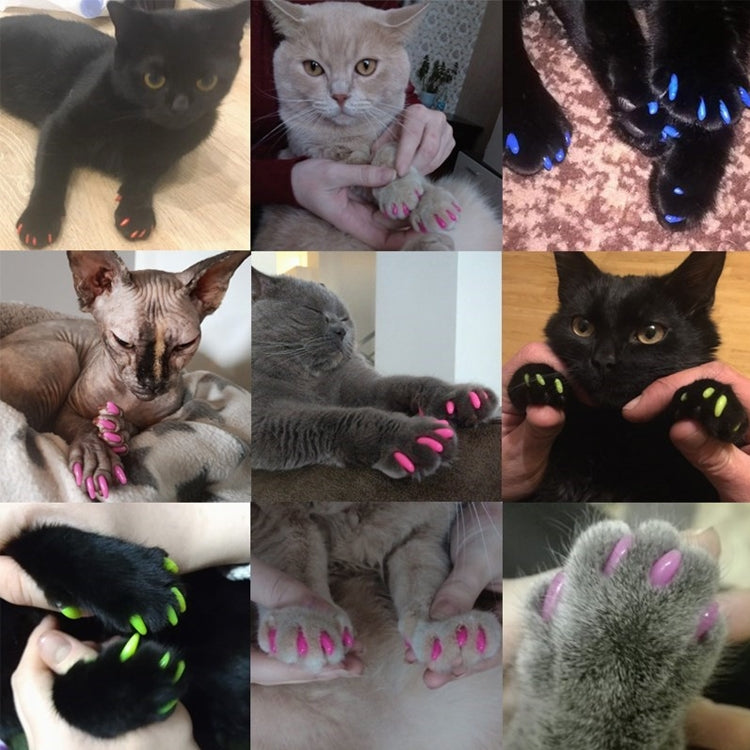 20 PCS Silicone Soft Cat Nail Caps / Cat Paw Claw / Pet Nail Protector/Cat Nail Cover, Size:S(Rose Red) - Protective & Protection by PMC TechLife | Online Shopping South Africa | PMC TechLife | Buy Now Pay Later Mobicred