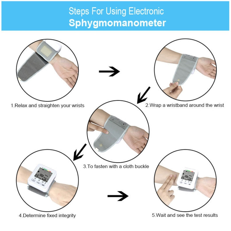 KWL-W01 Home Automatic Smart Wrist Electronic Sphygmomanometer, Style: English Without Voice(White) - Sphygmomanometer by PMC TechLife | Online Shopping South Africa | PMC TechLife