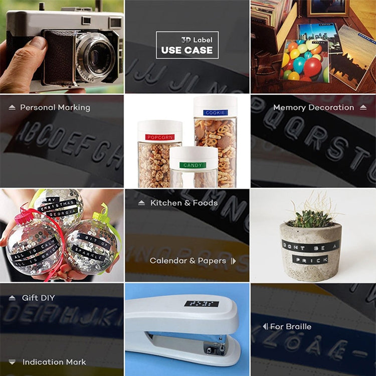 CIDY 9mm 3D Embossed Manual Label Tape, Suitable Label Machine DYMO1610 / Motex1540 Sticker Printer(Pink 3D-PK25) - free shipping - PMC TechLife - Order now!