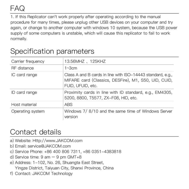 JAKCOM CD2 Access Control Proximity Card Duplicator RFID/ICID Card Reader Card Reader - free shipping - PMC TechLife - Order now!