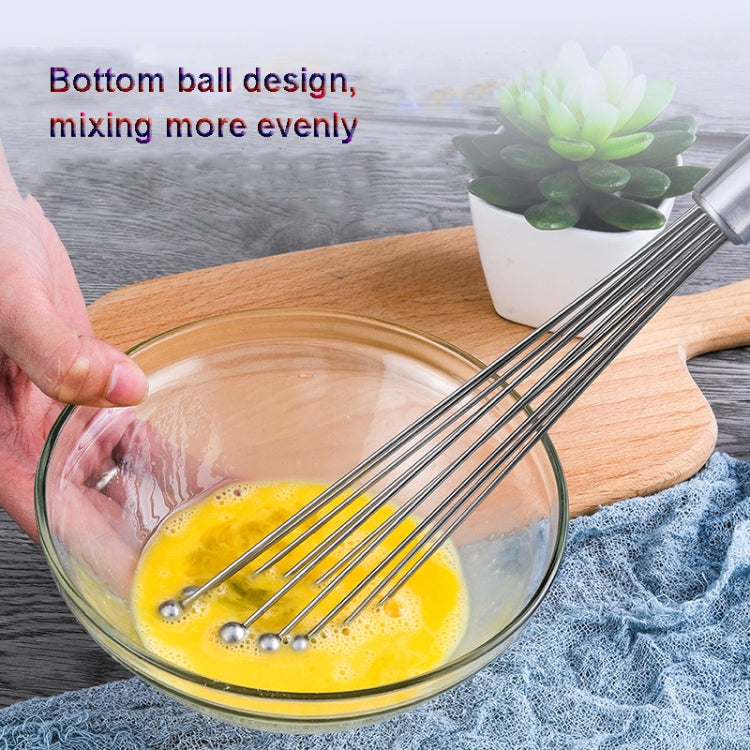 2 PCS Manual Whisk Stainless Steel Glass Bead Egg Whisk Kitchen Household Hand-Held Baking Tools Type C 12 inch - Stirrer & Squeezer by PMC TechLife | Online Shopping South Africa | PMC TechLife