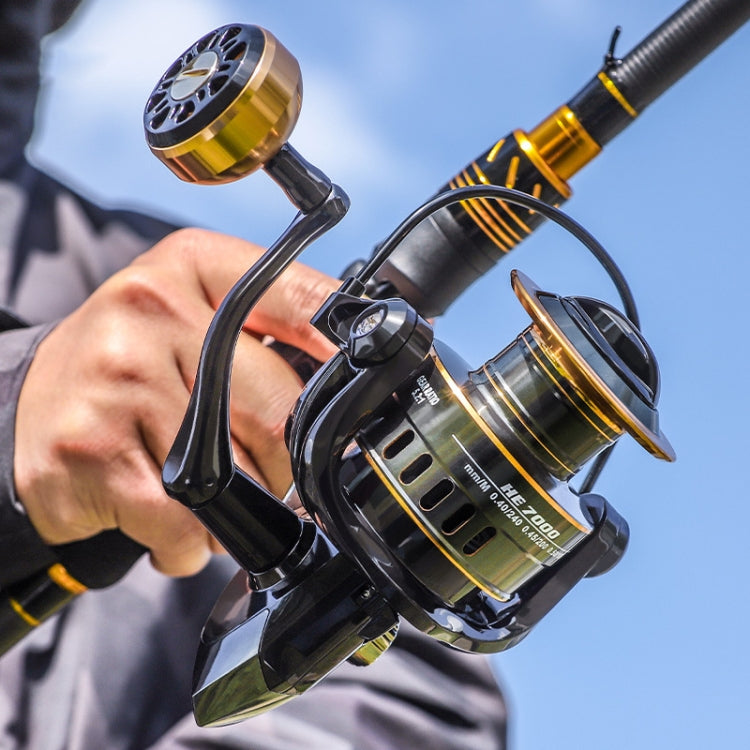 All Metal Rocker Arm Smooth Fishing Reel Spinning Reel, Spec: HE-5000 (EVA Grip) - Fishing Reels by PMC TechLife | Online Shopping South Africa | PMC TechLife
