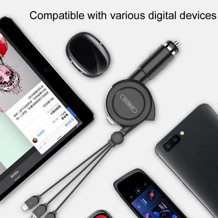 Oatsbasf 3 in 1 Multifunctional Car Charger Data Cable, Colour: 1M(Red) - free shipping - PMC TechLife - Order now!