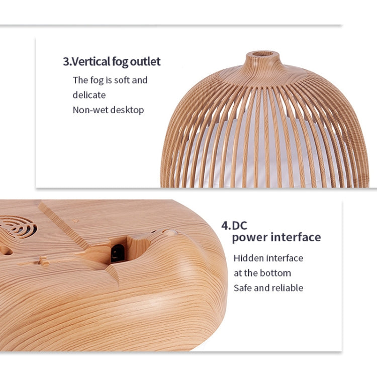 Bird Cage Wood Graphic Aromatherapy Machine Ultrasonic Smart Home Colorful Night Light Hollow Humidifier, Product specifications: US Plug(Light Wood Pattern) - free shipping - PMC TechLife - Order now!