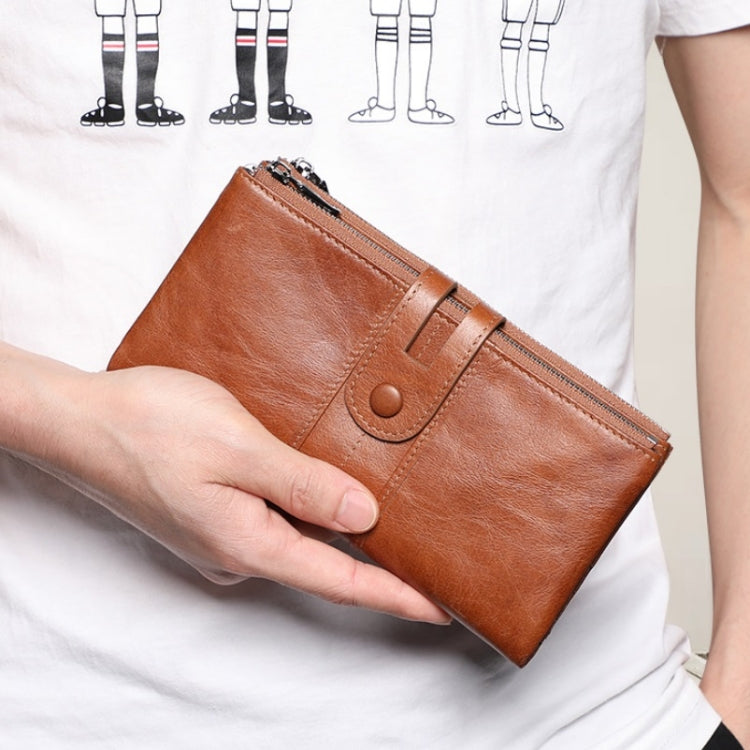Retro Ladies RFID Wallet Leather Long Mobile Phone Bag(Green) - Antimagnetic RFID Package by PMC TechLife | Online Shopping South Africa | PMC TechLife | Buy Now Pay Later Mobicred