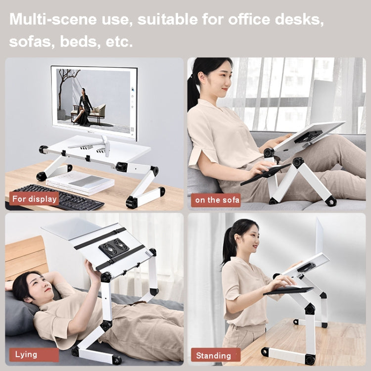 Oatsbasf Folding Computer Desk Laptop Stand Foldable Lifting Heightening Storage Portable Rack,Style: L02 White - free shipping - PMC TechLife - Order now!