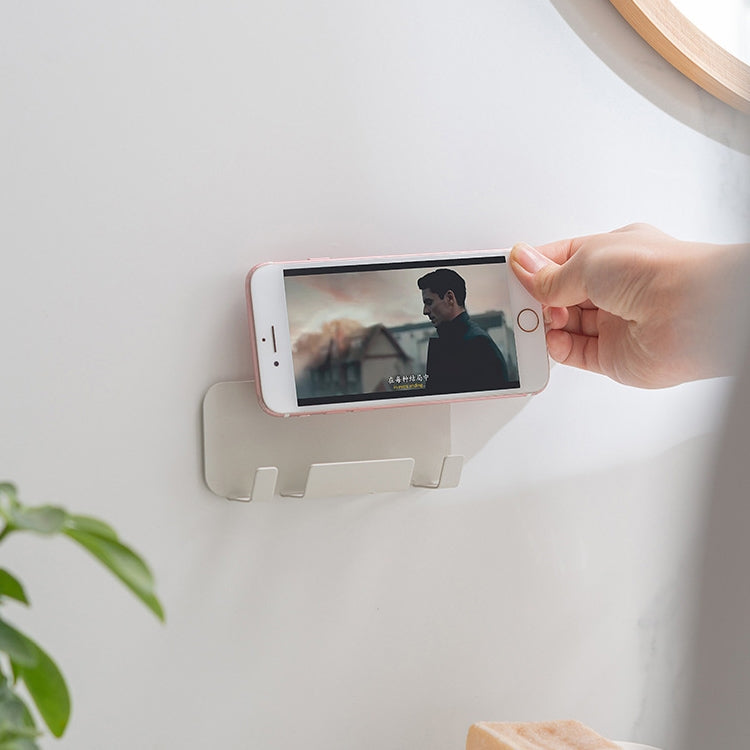 2 PCS Punch-Free Wall-Mounted Rack Mobile Phone Charging Holder(Pink) - Hand-Sticking Bracket by PMC TechLife | Online Shopping South Africa | PMC TechLife