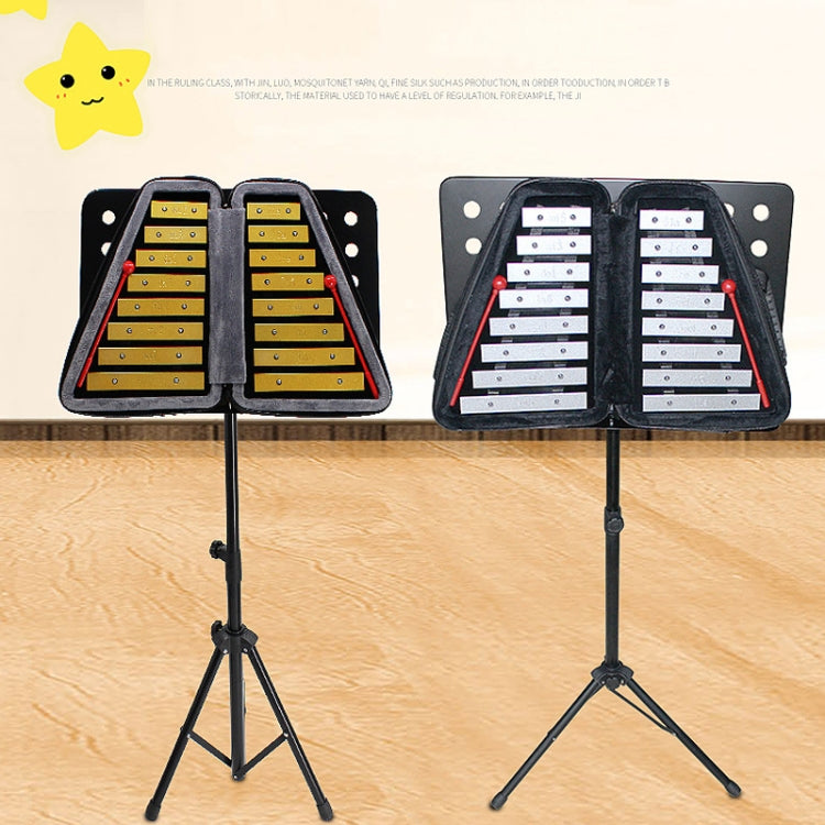 JZ-35 16-Tone Double Row Carillon Orff Percussion Instrument, Color: Golden With Shelf - Percussion Instruments by PMC TechLife | Online Shopping South Africa | PMC TechLife