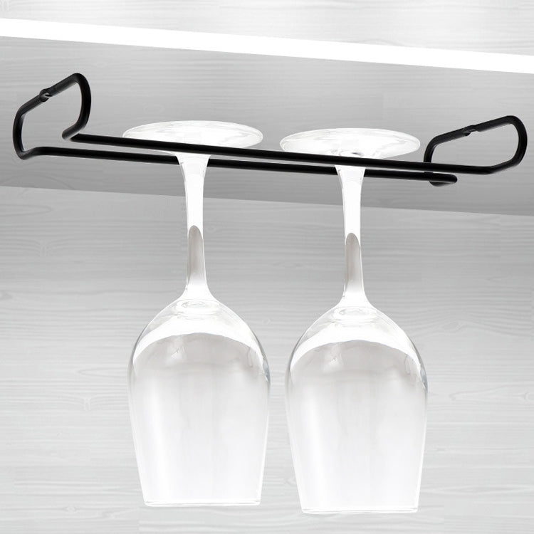 Simple Single-Row Red Wine Cup Inverted Rack(Dumb Black) - Shelf by PMC TechLife | Online Shopping South Africa | PMC TechLife