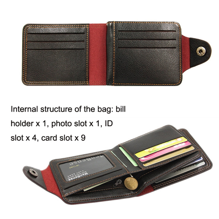 MenBense Men Multi-Card 2 Fold Short Wallet Carrying Card Case(Brown) - Wallets by MenBense | Online Shopping South Africa | PMC TechLife | Buy Now Pay Later Mobicred