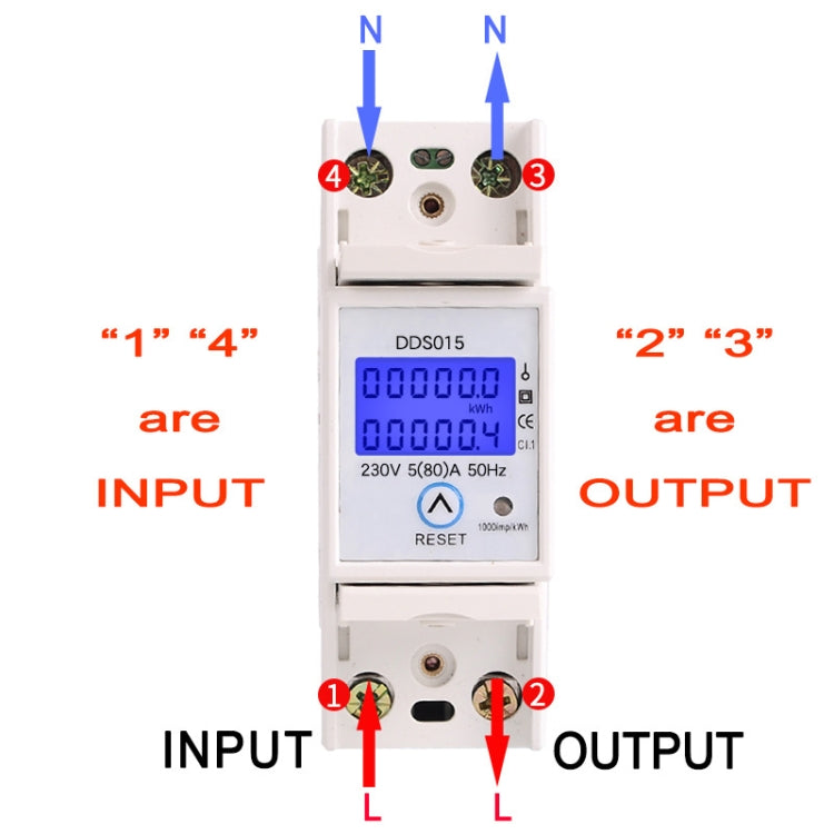 SINOTIMER DDS015 Backlight Display Single-phase Household Rail Energy Meter 5-80A 230V - Current & Voltage Tester by SINOTIMER | Online Shopping South Africa | PMC TechLife | Buy Now Pay Later Mobicred