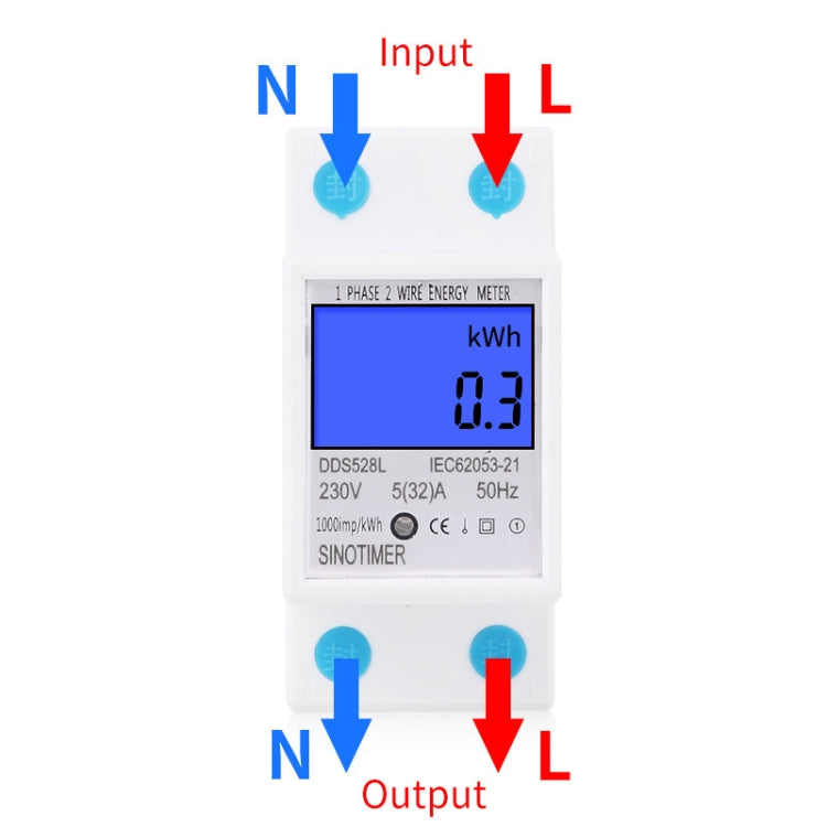 DDS528L Backlight Display Home Single-phase Rail Energy Meter 5-32A(230V 50Hz) - Current & Voltage Tester by SINOTIMER | Online Shopping South Africa | PMC TechLife | Buy Now Pay Later Mobicred