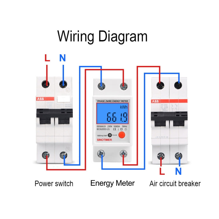 SINOTIMER DDS6619-012 Backlight Display Household Single-phase Rail Energy Meter 5-80A(230V 50Hz) - free shipping - PMC TechLife - Order now!