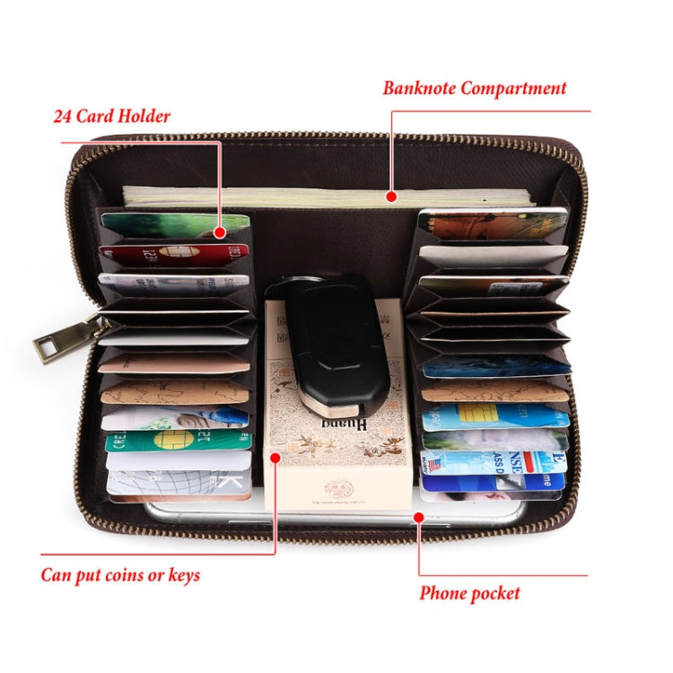 HUMERPAUL BP816 RFID Anti-Magnetic Men Long Wallet Business Retro Multi-Card Solt Handbag(Brown) - free shipping - PMC TechLife - Order now!