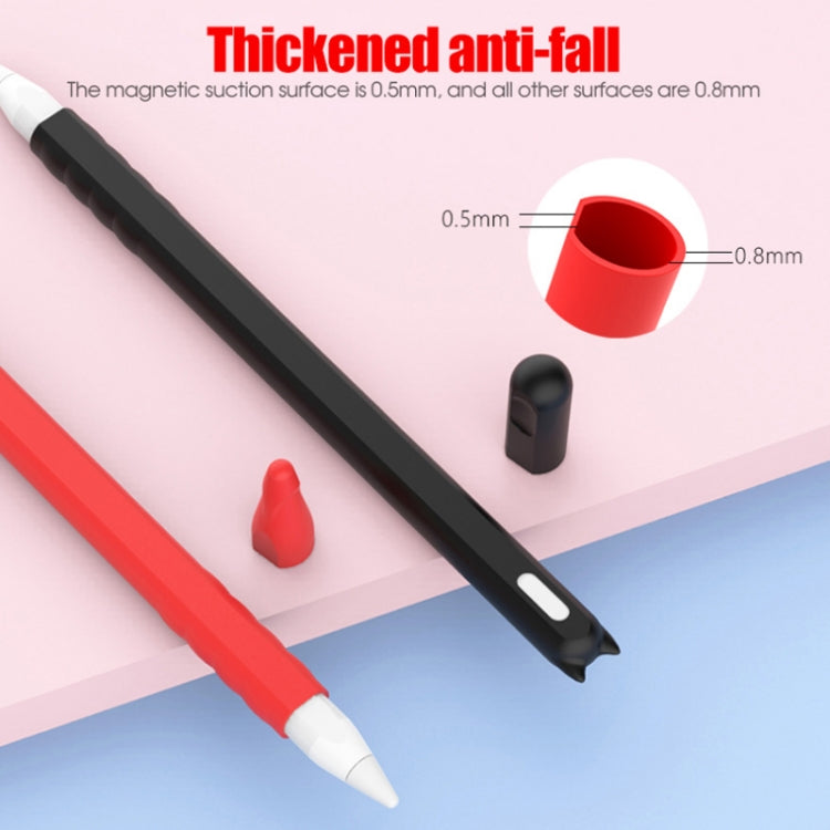 2 PCS Cartoon Touch Silicone Pen Case For Apple Pencil 2(Red) - Pencil Accessories by PMC TechLife | Online Shopping South Africa | PMC TechLife