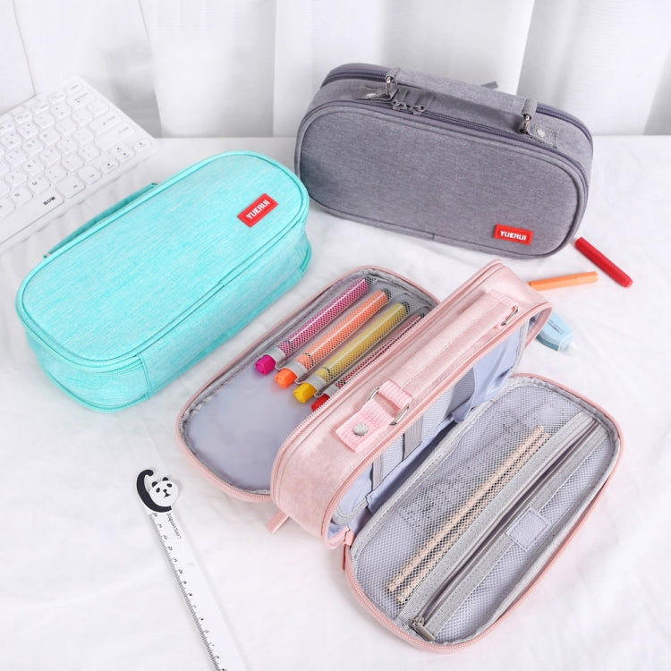 Large Capacity Multi-layer Portable Stationery Bag Canvas Pen Bag(Grey) - free shipping - PMC TechLife - Order now!