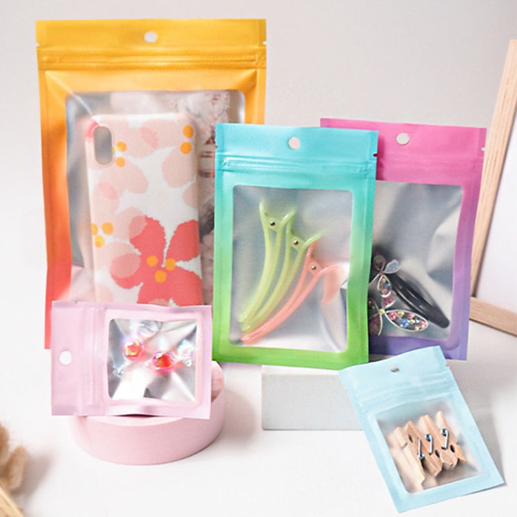 100PCS Aluminum Foil Ziplock Bag Jewelry Data Line Sealed Packaging Bag, Size: 12x18cm (Blue Gradually Pink) - by PMC TechLife | Online Shopping South Africa | PMC TechLife | Buy Now Pay Later Mobicred